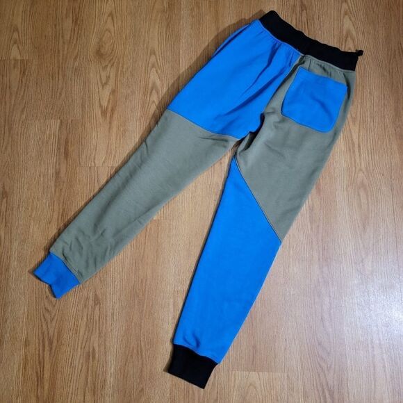 Champion Reverse Weave Patchwork Joggers Pants Black Blue Fleece Men's Size S - Picture 4 of 8